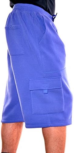 US Icon Men's Fleece Cargo Shorts Available in 7 Colors (X-Large, Royal)