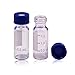 Membrane Solutions 2mL Autosampler Vials, 9-425 GC/HPLC Clear Vials with Write-on Spot and Graduations, 9mm Blue ABS Screw Caps & Septa, 100 Pcs