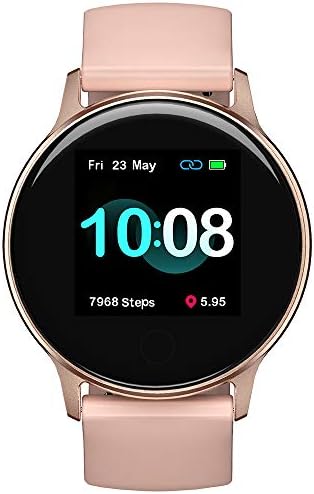 UMIDIGI スマートウォッチ Uwatch 2S 5ATM防水&水泳対応 活動量計 心拍計 スポーツウォッチ 多機能腕時計 睡眠モニタリング バッテリー長持ち 長座注意 着信通知 日本語 アプリ メンズ レディース iPhone/Android対応（ローズゴールド）
