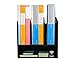 PAG Office Supplies Desk Organizer Wood Magazine File Holder Mail Sorter for Desktop, 3 Vertical and 1 Horizontal, Black