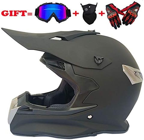 Lavacraft Motocross/ATV/Dirt Bike 3-pc Gear Combo Set - Helmet, Gloves & Goggles - DOT Certified (4 SIZE, Multicolor)