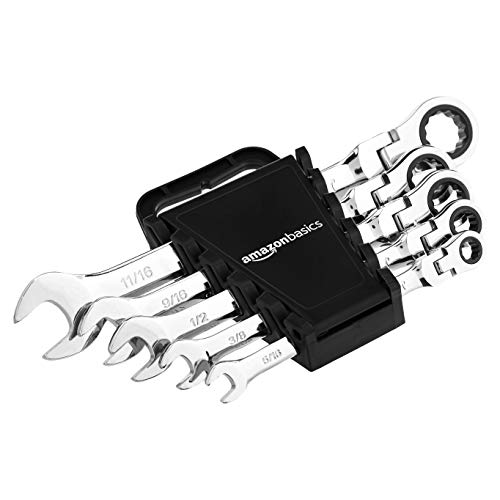Amazon Basics Flexible Ratcheting Wrench Set SAE, 5Piece Pricepulse