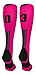 MadSportsStuff Player Id Jersey Number Socks Over The Calf Length Neon Pink and Black