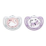 NUK Airflow Orthodontic Pacifiers, Girl, 0-6 Months, 2-Pack