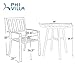 PHI VILLA Outdoor Patio Metal 3 Piece Dining Bistro Furniture Set with 2 x Chair,1 x Table