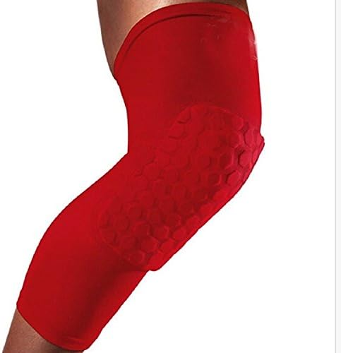 Eatcococo Leg Kneepad Red XL Basketball Football Volleyball Knee Pads Padded Leg Sleeve Kneepad Support Knee Brace Guards Protector for Boys Girls Adult