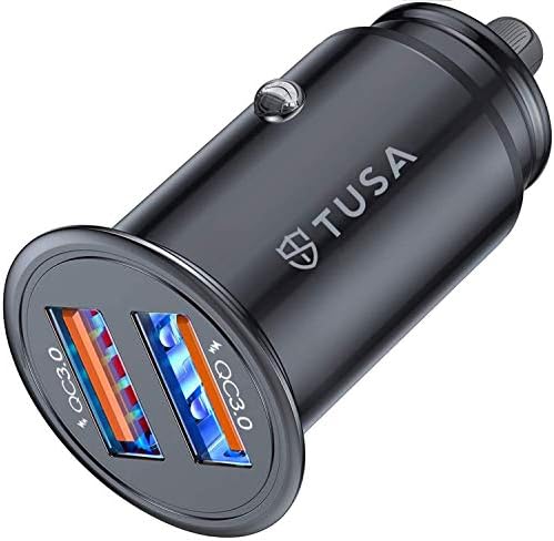 TUSA Premium Car Phone Charger (Dual QC3.0 Port) Fast Car Charger Adapter – Compatible with All Mobiles (Black) TUSA Premium Car Phone Charger (Dual QC3.0 Port) Fast Car Charger Adapter – Compatible with All Mobiles (Black)