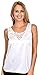 Patricia Lingerie Women's Soft Anti-Cling Lace Detail Scoop Neck Camisole White Large