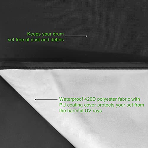 Drum Set Cover, Waterproof Drum Set Dust Cover 420D Oxford Fabric with