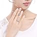 JEWME 925 Sterling Silver Women Fox Tail Rings Fine Jewelry Open Zirconia 5-6.5