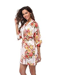 VogueBridal, bata para boda tipo kimono con motivos florales, para dama
