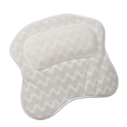 Bath Pillows for Tub-3D Mesh Spa Bathtub Pillow Cushion Rest with 6 Strong Suction Cups Head Neck Shoulder Back Support Washable - Thumbnail 6