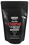 Organic Fair Trade Ethiopian Decaf Swiss Water Processed SWP, Whole Bean Coffee (12oz Whole Bean)