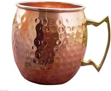 Moscow Mule Mugs Set of 4, XIYIXIFI Four 16 Ounce Copper Mugs - Solid Copper Hammered Cups, 100% Pure Copper with Exquisite Craftsmanship.