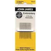 Colonial Needle John James Embroidery Hand Needles Size 8, 16/Pkg