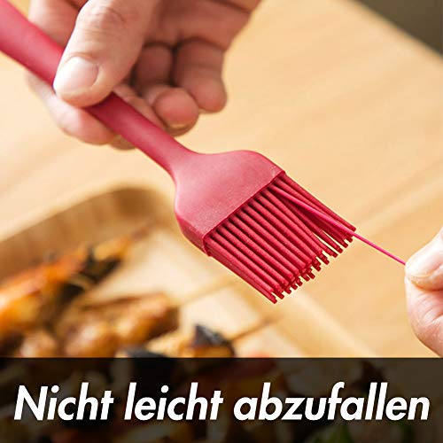 HAKACC Backpinsel Silikon, 4er Grillpinsel mit Silikon Spatel Teigschaber Öl Soße Butter Marinaden für BBQ Grill Backküche Kochen