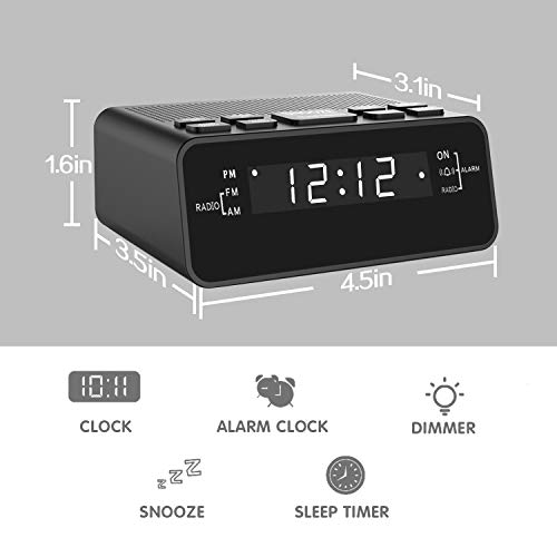 Dorzu Clock Radio, Plug in Digital AM FM Alarm Clock Radio for Bedrooms or Guestroom Pricepulse