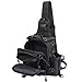 Fyland TB12 Fishing Tackle Bag Water Resistant Shoulder Sling Pack Chest Pack Messenger Bag Outdoor Tackle Backpack for Fishing Gear Storage, Black