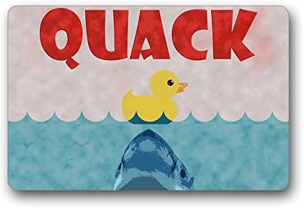 Custom Rubber Duck Be Care For The Shark Machine-washable Door Mat Indoor/Outdoor Doormat Size 23.6(L) x 15.7(W)