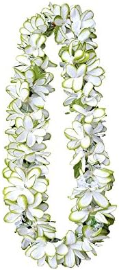 Silk Plumeria Lei - Hawaiian Lei - Flower Lei - Hawaiian Flower Lei - Hawaiian Wedding Lei - Hawaiian Party Lei - Graduation Lei - Tropical Lei - Hawaiian Costume Lei (Green)