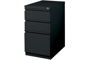 CommClad Hirsh Industries Hirsh 20-inch Deep Modern Metal Mobile Pedestal File 3-Drawer Box/File in Black