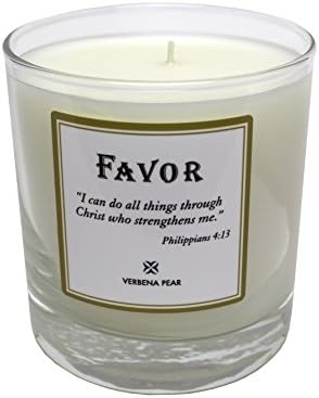 Favor Candles S2 Verbena Pear I can do All Things Philippians 4: 13