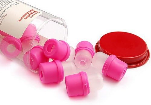 Shari 10PCS Wearable Nail Art Soaks Acrylic Tips Polish Remover Removal Cap Tool Pink