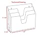 Acrimet Horizontal Triple File Folder Holder Organizer (Clear Green Color)