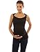PattyBoutik Mama Twisted Straps Cowl Neck Maternity Tank Top (Black M)