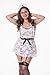 LINGERLOVE Sexy Women Plus Size Lingerie French Maid Costume Lace Cosplay Uniform Apron Fancy Dress (XXL, White)