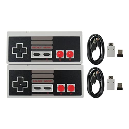 2X 2.4 GHz Wireless Controller Upgraded Turbo Function Build in Rechargeable Battery USB Wireless Adapter for Mini NES Classic Edition PC Mac OS Raspberry PI