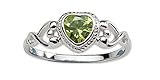 Sterling Silver August CZ Simulated Birthstone Baby Ring with Heart