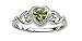 Sterling Silver August CZ Simulated Birthstone Baby Ring with Heart