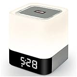 TSTAR,Wireless Bluetooth 4.0 Speaker Portable HIFI Stereo with Led Light Lamp and Alarm Clock, Hands-free Calls,Quality Sound, Touch Sensor, MP3 Player, Support SD TF Card, 3.5mm AUX Jack (White)