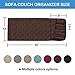 H.VERSAILTEX Non-Slip Couch Sofa Chair Armrest Organizer with 5 Pockets for Phone Book Magazines TV Remote Control, 2 Packs (Brown/Beige) - 13
