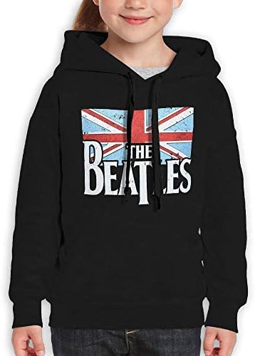 Guiping The Beatles British Flag Boys and Girls Pullover Hooded Sweatshirt Black