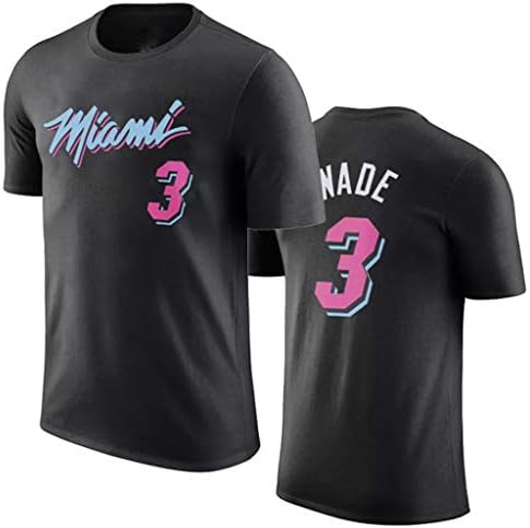 Miami Heat Dwyane Wade Men Jersey Short Sleeved T-Shirts Basketball Training Running Fit Tops Sport Men's Fitness T Shirt