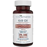 Krill Oil Omega 3 6 9 Fatty Acids with Astaxanthin, 1000mg Per 2 Softgels, Rich in DHA, EPA for Healthy Heart & Skin, 60 Red Burpless Liquid Softgel Capsules, All Natural, No Fishy Aftertaste