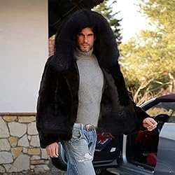 MOKIWI Men Thermal Faux Fur Coat Fleece Super Warm