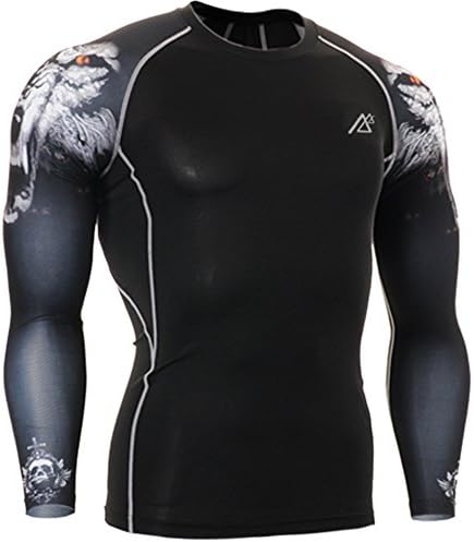Momsbabe Men's Compression Long Sleeves Activewear Sports Slim Quick Drying T Shirt Base Layer Tights Tops Sweatshirt Workout