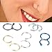 Coolrunner 10 Pcs Stainless Steel Open Hoop Nose Lip Ear Ring Earrings Nose Stud Nose Ring Body Piercing Studs Jewelry