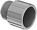 GF Piping Systems PVC Pipe Fitting, Adapter, Schedule 80, Gray, 2