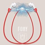 FONY Airpods Strap Cord Magnetic Ultra Strong Edition Leash - Anti-Lost Sport String Compatible with Airpods Pro 2 1 (Red)