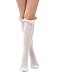 Dimore Over the Knee Antique Crochet Cable Lace and Button Thigh Thin High Boot Socks with Lace Trim Ivory