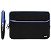 Sleeve Case Evecase 15.6-Inch Ultra-Slim Neoprene Padded Sleeve Pouch Bag w/Accessory Pocket for Laptop/Gaming Laptop/Notebook/Ultrabook/Chromebook (Black and Blue Trim)