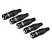 CableCreation [5-Pack 3 Pin XLR Solder Type Microphone Line Male Connector, Black Housing