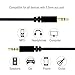 BestGot (1-Pack) AUX cord Audio Cable 3.5mm Headphones cord with Microphone In-line Volume (4.3ft / 1.3m) for Headphones, iPods, iPhones, iPads, Home / Car Stereos and More (Black)