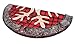 Ivenf Christmas Tree Skirt, 48 inches Large Burlap Plaid Snowflake with Thick Faux Fur Edge Skirt, Rustic Xmas Tree Holiday Decorations