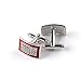 Hosaire Cufflinks Men's Rectangle Cuff Link Delicate Cuff-link with Shine Rhinestones for Wedding Business Red