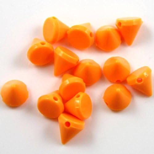 Beads4Crafts Orange Cone Shaped Acrylic Beads 10X10mm (Pack Of 50) Ba5478